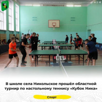 Областной турнир по настольному теннису «Кубок Ника».